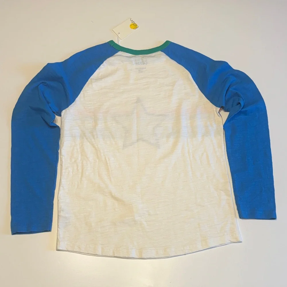 Mini Boden Blue/White Appliqué Star Long Sleeve Tee Size 13-14 NWT - Picture 4 of 4